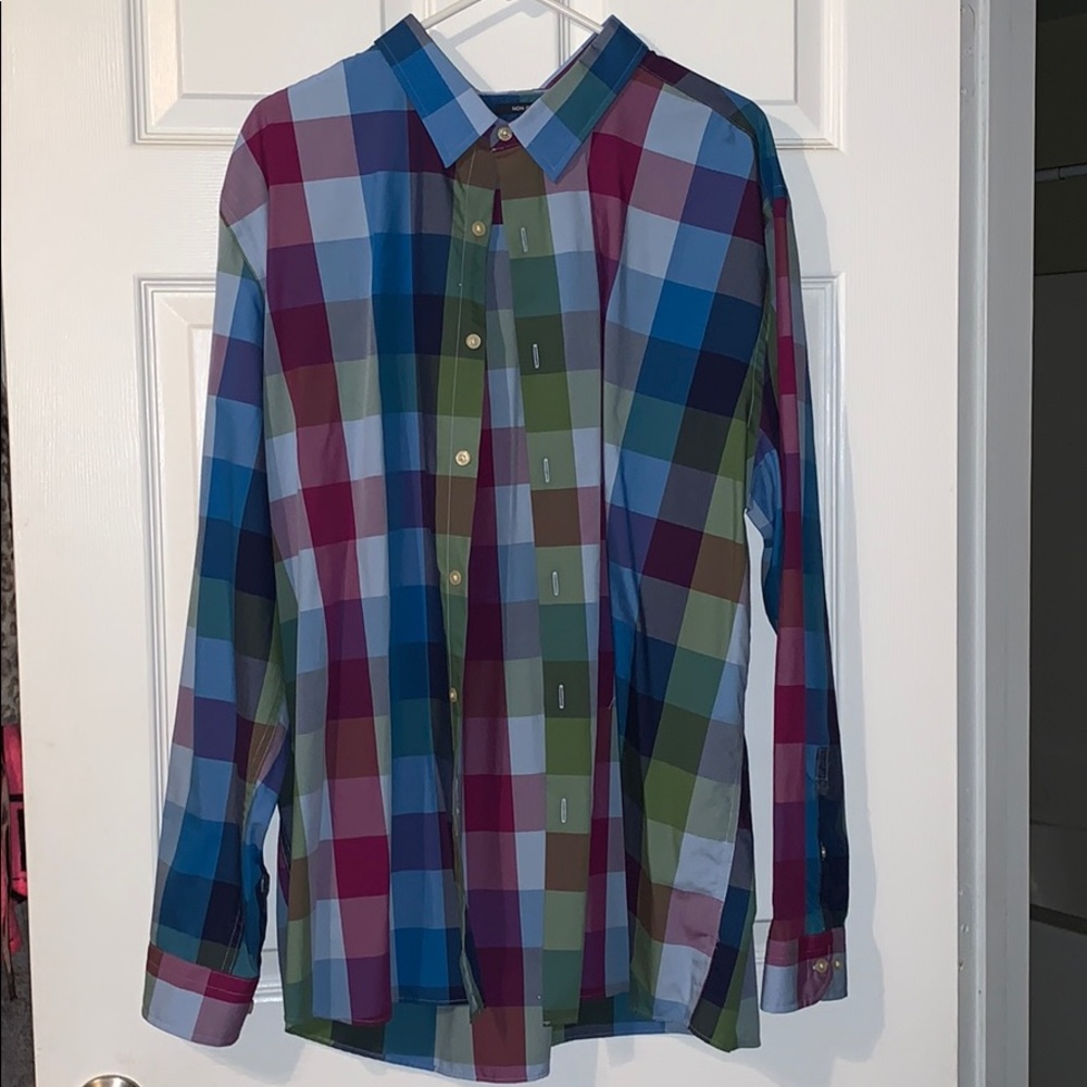 Men's 2XL multicolored long sleeve button down